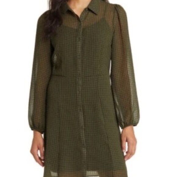 Caslon Forest Green Button-Down Midi Dress - Picture 1 of 3